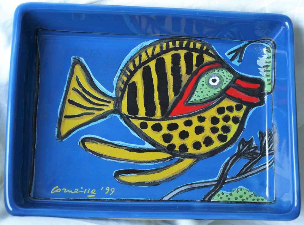 Corneille : Aardewerk,  Ovenschaal – Vis - 1999  kopen? Bied vanaf 1!