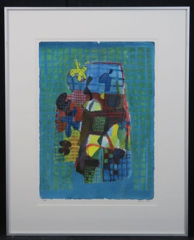 Anna Mes: Gicleedruk, Compositie I - Ingelijst verkocht voor € 40!
