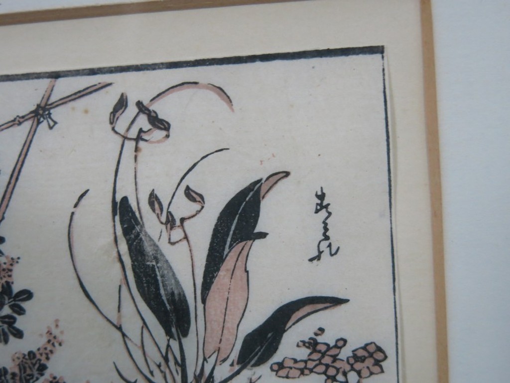 Onbekende kunstenaar: Houtsnede op Japans papier, Studie van planten - Ingelijst kopen? Bied vanaf 10!