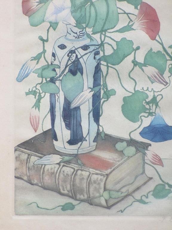 Frans Everbag, Akkerwinde in Chinese vaas met boek, Kleurets kopen? Bied vanaf 110!