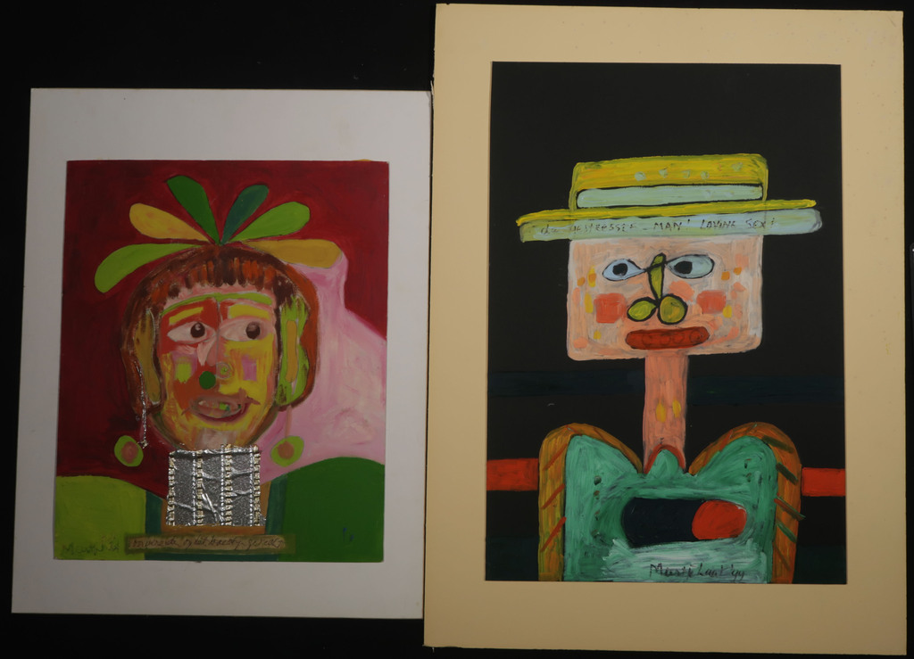 Lot met 2x Olieverf op karton van Meertje Kaal, o.a. Wachten op het woestijn... kopen? Bied vanaf 1!