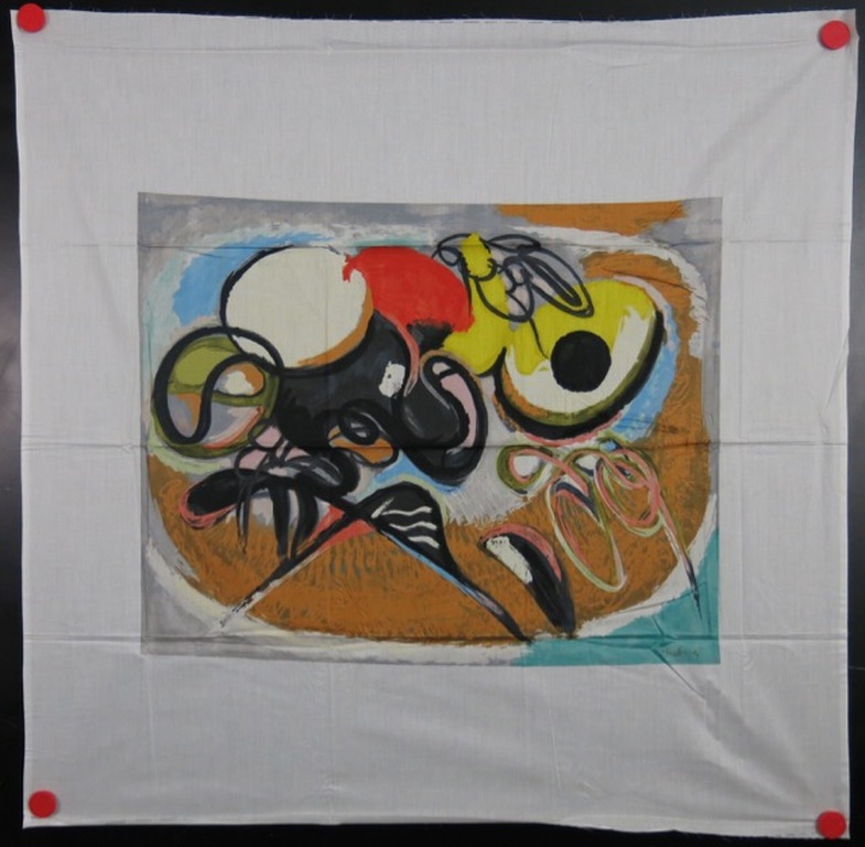 Piet Ouborg: Zeefdruk op katoenzijde, Invaart kopen? Bied vanaf 35!