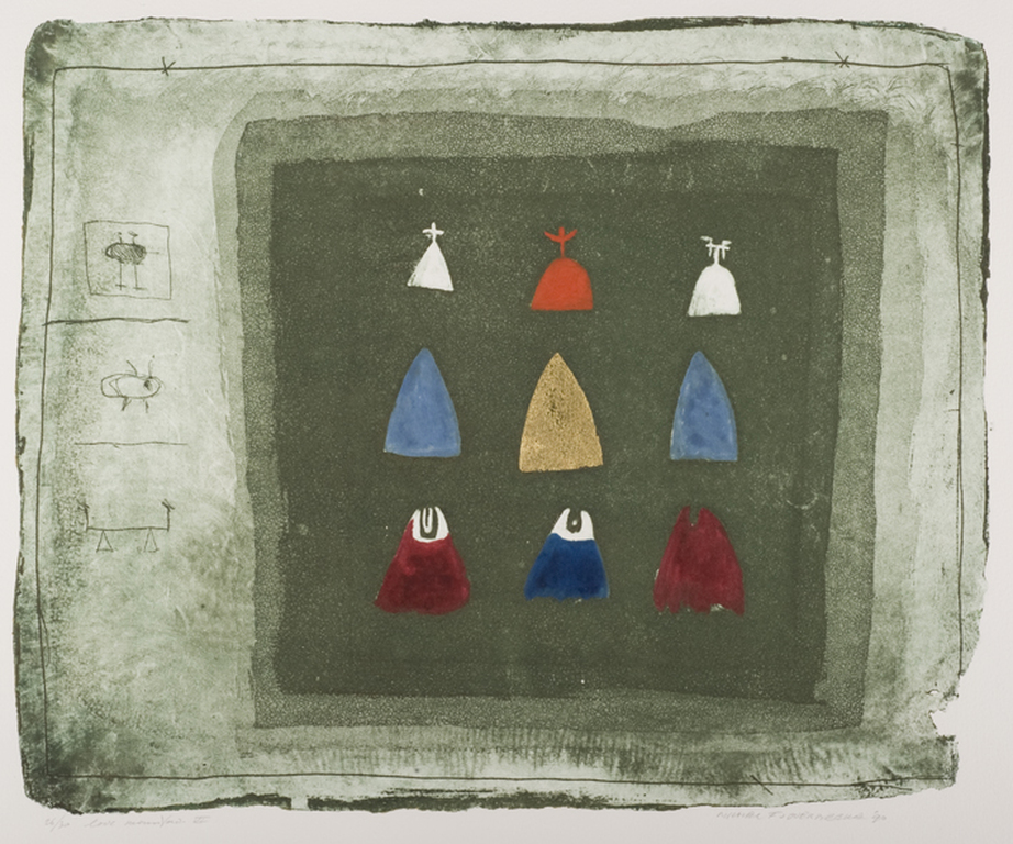 Love Mountain VI, kleurets met bladgoud verkocht voor € 160!