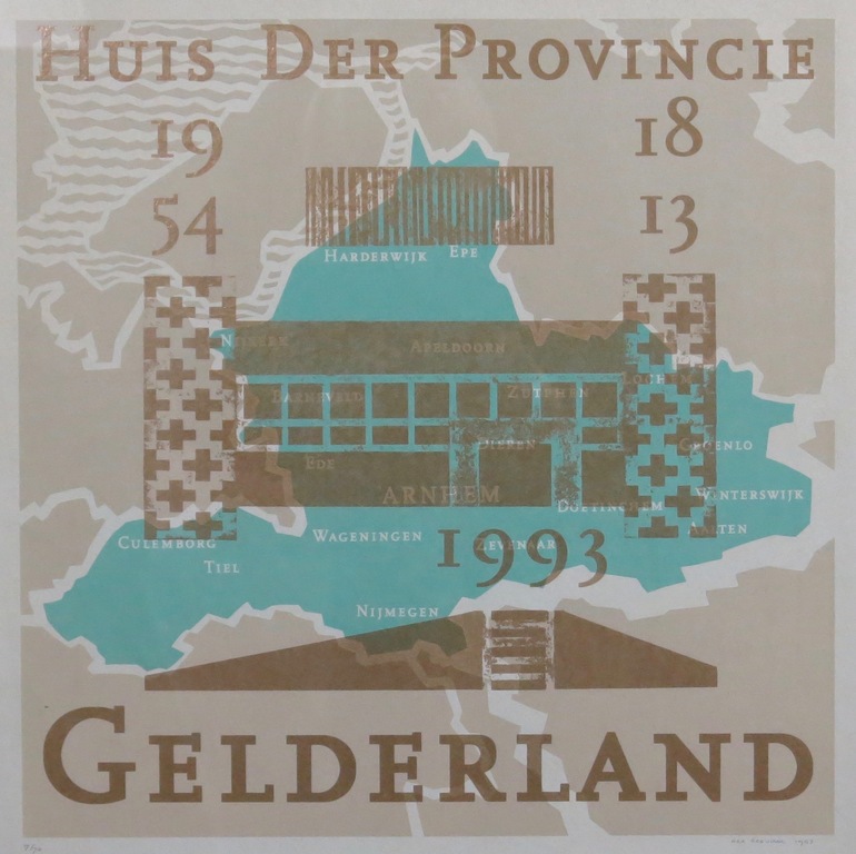 Geo Grevink: Zeefdruk, Gelderland - Ingelijst kopen? Bied vanaf 1!