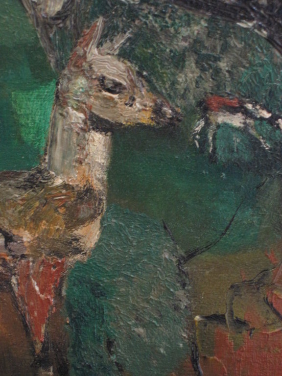 Marianne de Ruiter 1929-1990 olieverf "de Dierentuin" Nabloei Haagse School kopen? Bied vanaf 1!