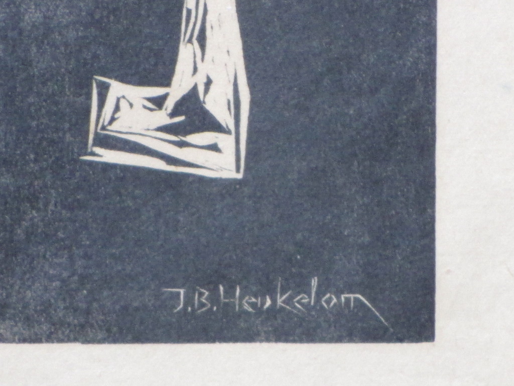 J.B.Heukelom, Apen, Houtsnede kopen? Bied vanaf 1!