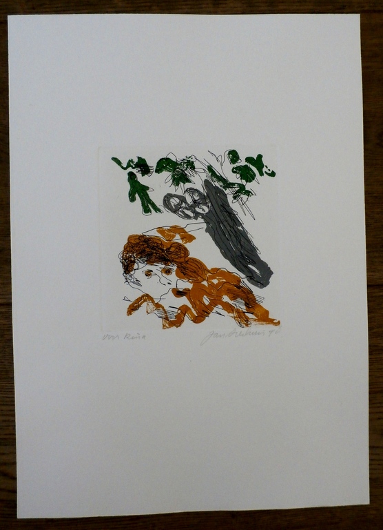 Jan Sierhuis - ets/aquatint - 1996 - met opdracht: voor Rina kopen? Bied vanaf 65!