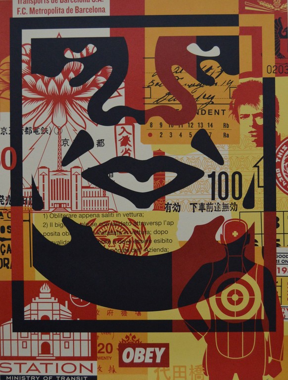 Buy Shepard Fairey (OBEY) - Obey 3 face collage #3 - offset - gesigneerd? Bid from 79!