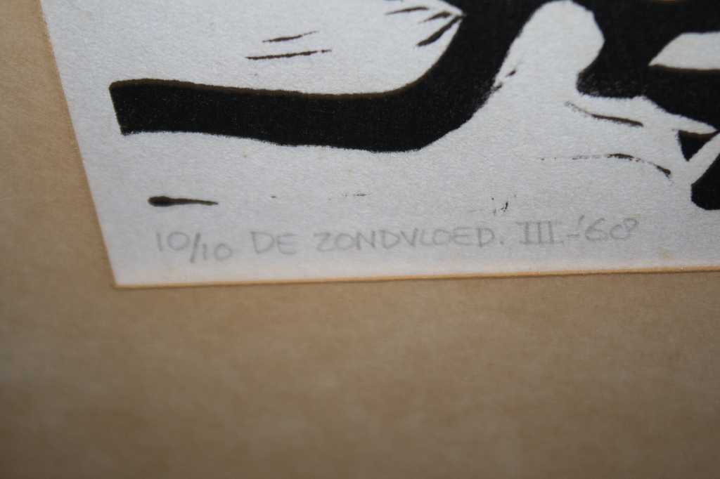 ZONDVLOED 1968 van TIMMERMAN - HOUTSNEDE OPLAGE 10 kopen? Bied vanaf 1!
