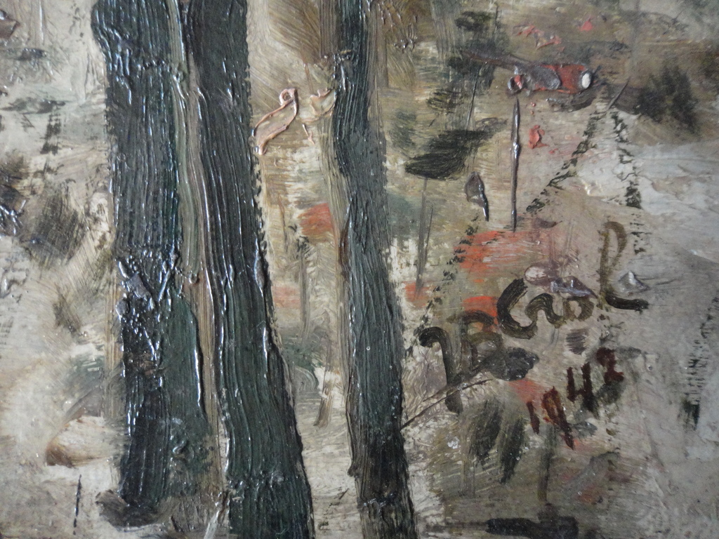 Johannes Baptista Crol, olieverf op board, 'huis in besneeuwd bos'. kopen? Bied vanaf 1!