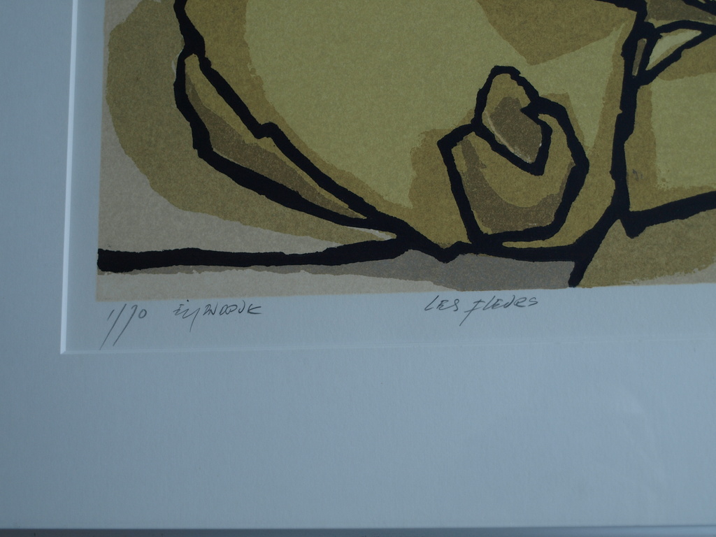 Fon Klement : Hoogdruk boardsnede , Les Fleurs - nr 1/70 - ingelijst - 1989 kopen? Bied vanaf 75!