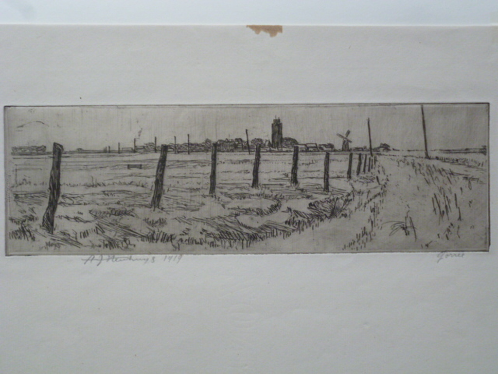 A.J.Neuhuys - ets - Gorree verkocht voor € 45!