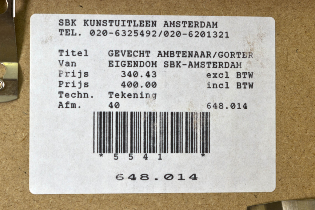 Onbekend gesigneerd: Krijttekening, Gevecht - Ingelijst kopen? Bied vanaf 1!