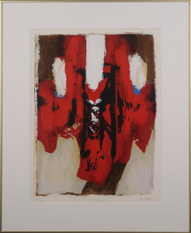 Hans Vanhorck: Zeefdruk, Abstract poem - Ingelijst kopen? Bied vanaf 35!