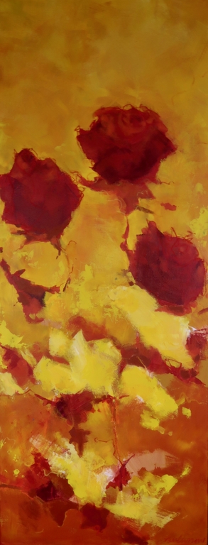 Carolina Paulussen: Acryl op doek, Rozen III (Groot) kopen? Bied vanaf 150!