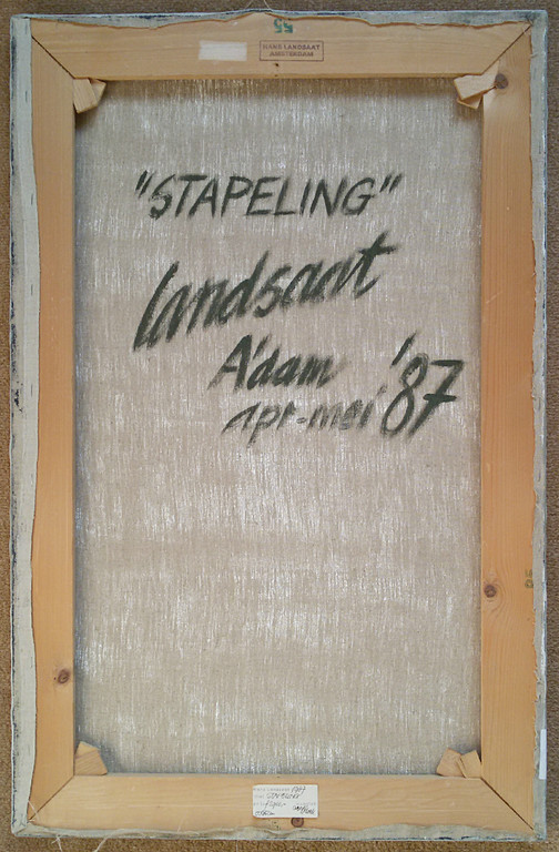 Hans Landsaat - Stapeling, acrylverf op doek kopen? Bied vanaf 225!