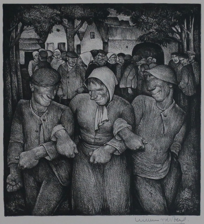 Willem van den Berg: Litho, Compositie met figuren kopen? Bied vanaf 50!