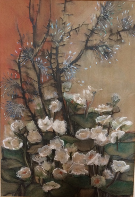 Anna Kozniewska - Anna Kozniewska: pasteltekening, bloemenpracht verkocht voor € 50!