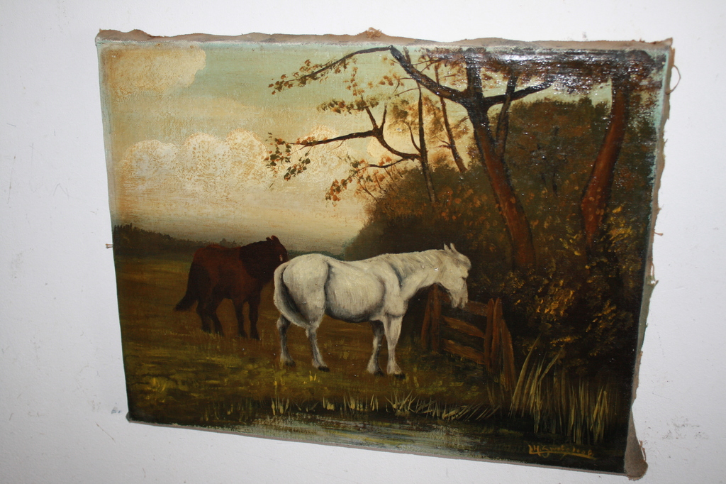 ANTIEK SCHILDERIJ PAARDEN belgische school gesigneerd kopen? Bied vanaf 1!