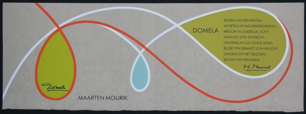 César Domela (De Stijl) - dubbel handgesigneerde zeefdruk met gedicht kopen? Bied vanaf 125!