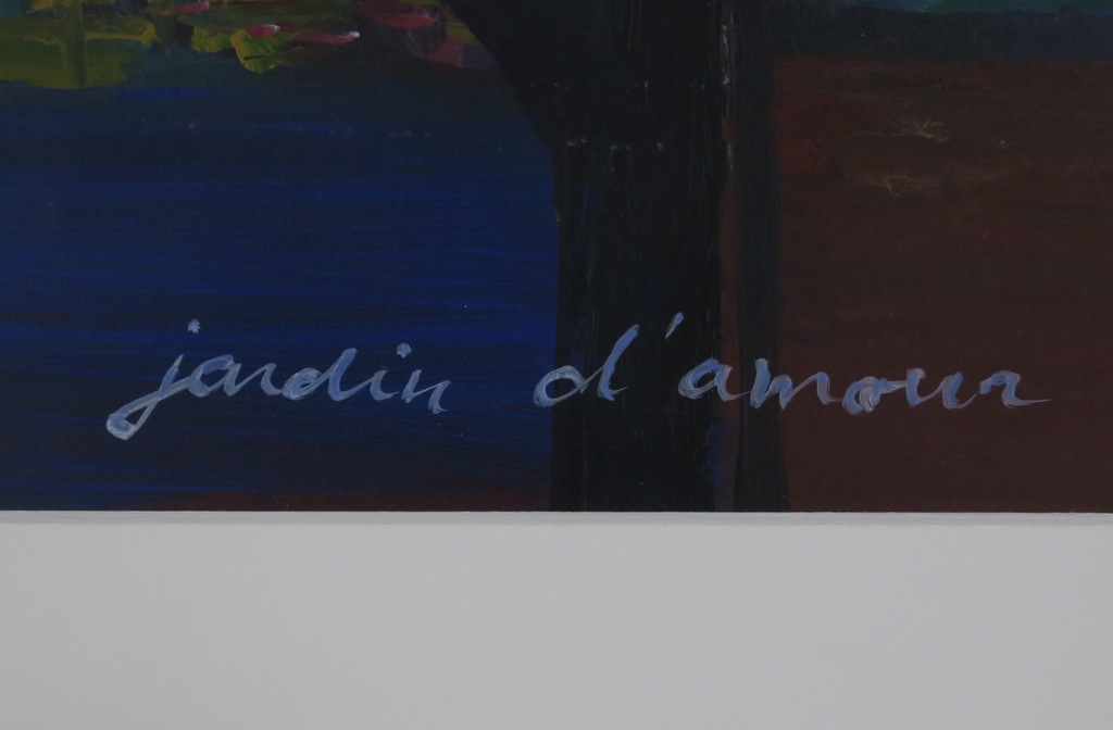 Wim Claessen: Acryl op papier, Jardin damour (groot) kopen? Bied vanaf 50!