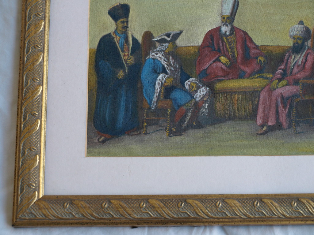 Onduidelijke signatuur : Pastel , Ontmoeting in de Oriënt – ingelijst  kopen? Bied vanaf 50!