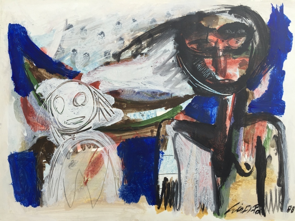 John Lie A Fo  Originele Gouache 1988 kopen? Bied vanaf 125!