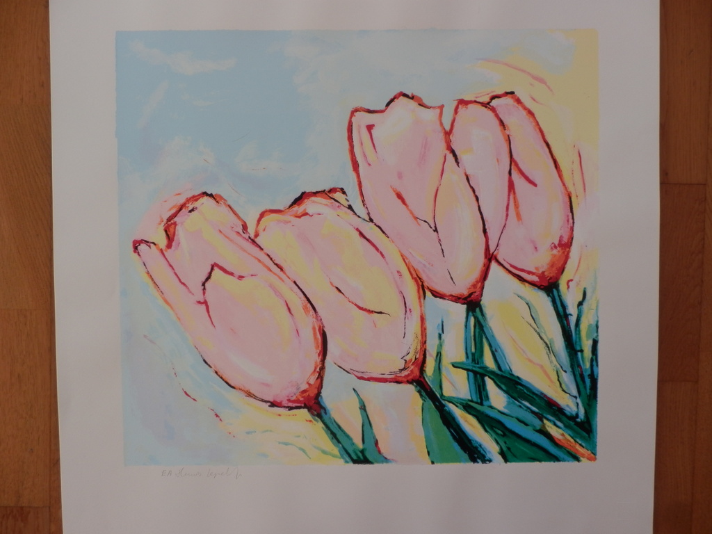 HUUB LEPELAAR Gr Zeefdruk RODE TULPEN Handgesigneerd kopen? Bied vanaf 45!