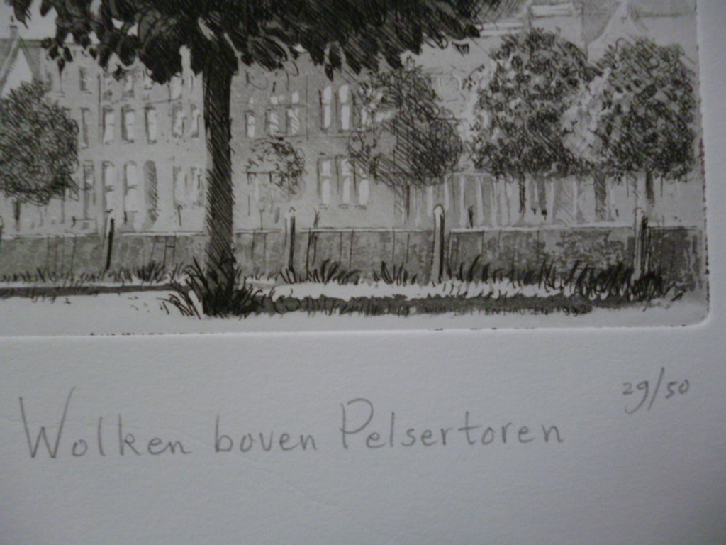 Wim Bettenhausen - ets - Wolken boven Pelsertoren (Zwolle) kopen? Bied vanaf 40!