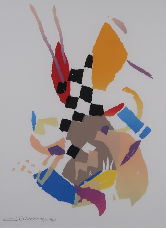 Gerard 't Hart: Zeefdruk, Zonder titel - Ingelijst kopen? Bied vanaf 35!