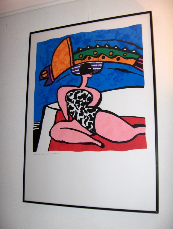 Dame met Leguaan 1991, zeefdruk kopen? Bied vanaf 750!