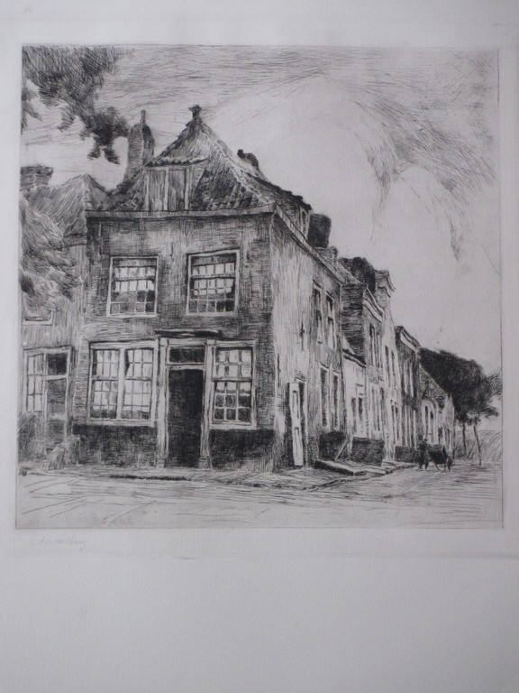 Albert Baertsoen, Oud Zeeuwse straatje, Ets verkocht voor € 35!