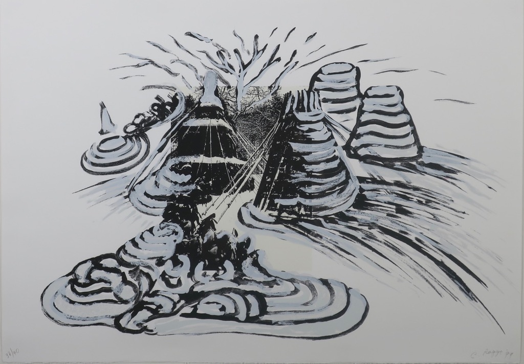 Cornelius Rogge: Zeefdruk, Tenten - Ingelijst verkocht voor € 35!