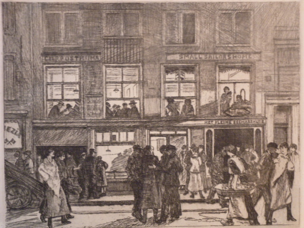 Albert J. Neuhuys - ets - Het kleine zeemanshuis verkocht voor € 150!