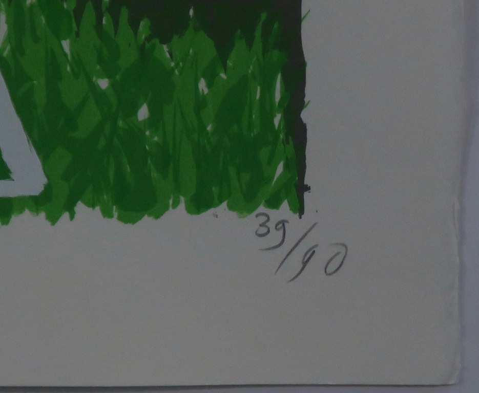 Rhani Mohabiersing: Zeefdruk, Zonder titel -Ingelijst kopen? Bied vanaf 60!