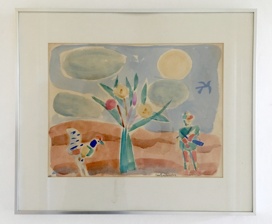 Jan Peeters, 1962, Aquarel, man en vogel kopen? Bied vanaf 550!