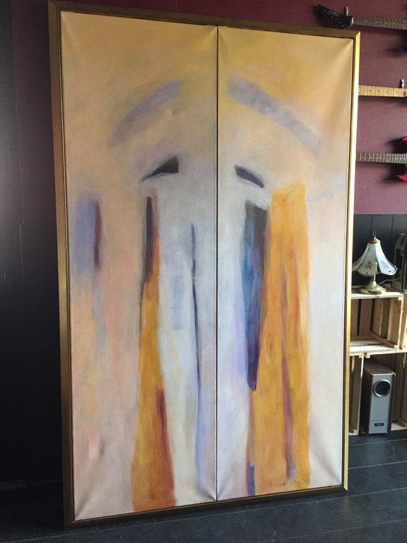 Adri Frigge: Olieverf: Tweeluik met mensfiguren kopen? Bied vanaf 100!