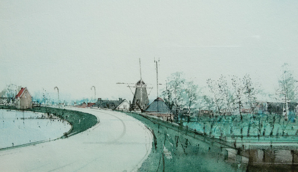 Ciano Siewert - Kasteel Waardenburg, tekening / aquarel (ingelijst) kopen? Bied vanaf 120!