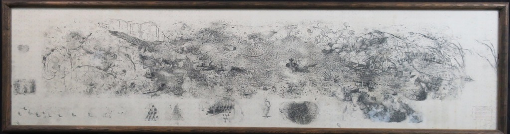 Onbekend gesigneerd: Ets, Intaglio Mecmo - Ingelijst (Zeer groot) verkocht voor € 60!