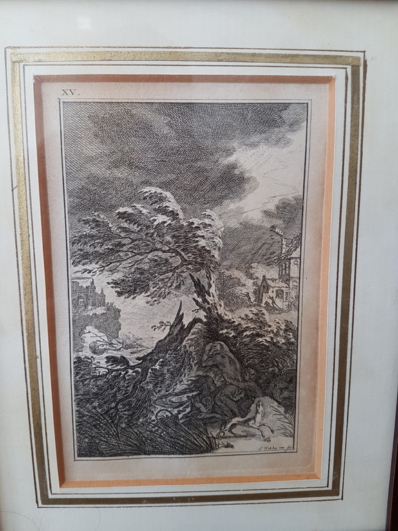 Simon Fokke, kopergravure, mensen en dieren in noodweer kopen? Bied vanaf 1!
