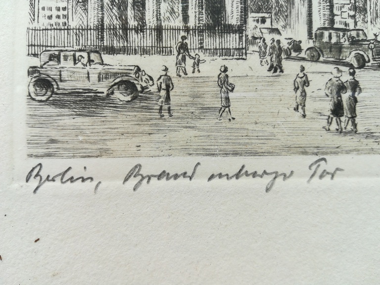 Onbekende kunstenaar, handgesigneerd ro. Ets, Berlin, Brandenburger Tor kopen? Bied vanaf 1!