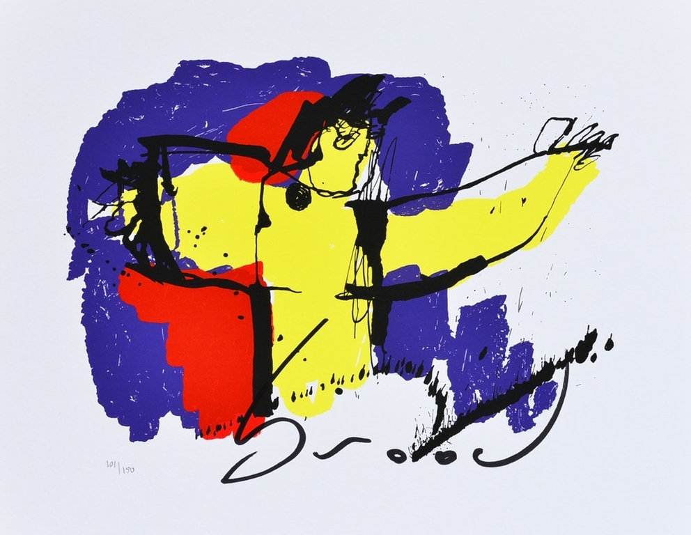 HERMAN BROOD, grote gelimiteerde en handgesigneerde zeefdruk 'Brasil God' verkocht voor € 66!