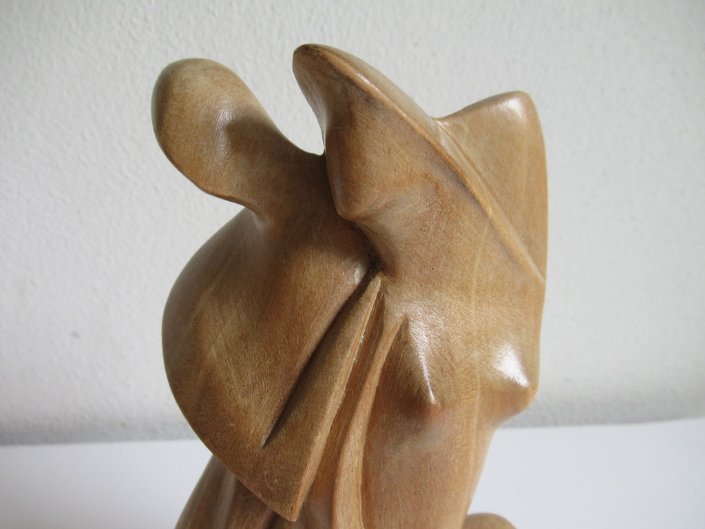 Onbekende kunstenaar: houtsnijwerk, liefdespaar kopen? Bied vanaf 1!