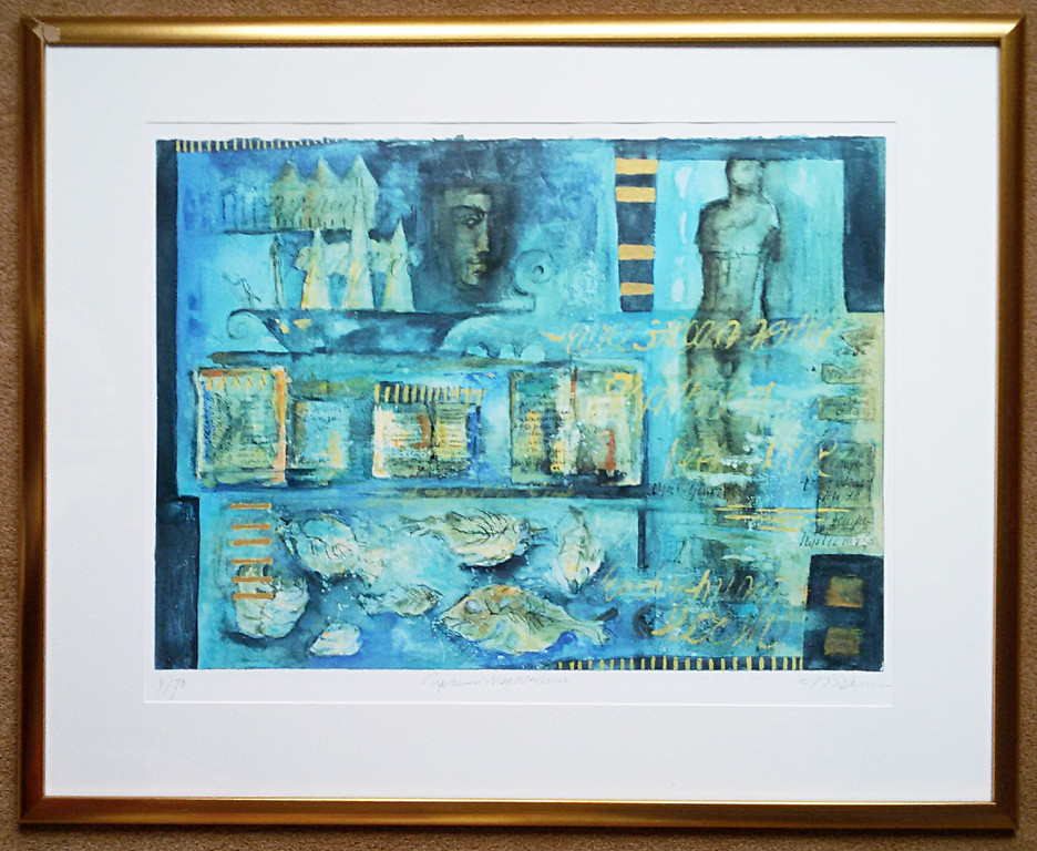 Anne Rensen: Neptunus' nachtmerrie - zeefdruk (ingelijst, groot) kopen? Bied vanaf 1!