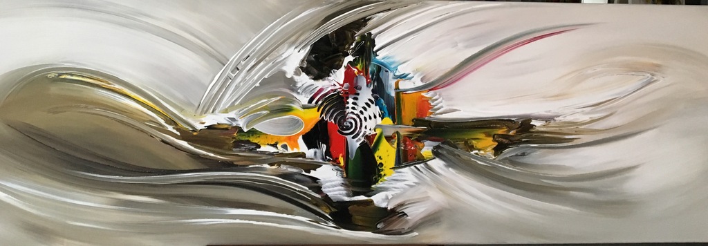Gena - Abstract " In flight"- Acrylverf op doek kopen? Bied vanaf 200!
