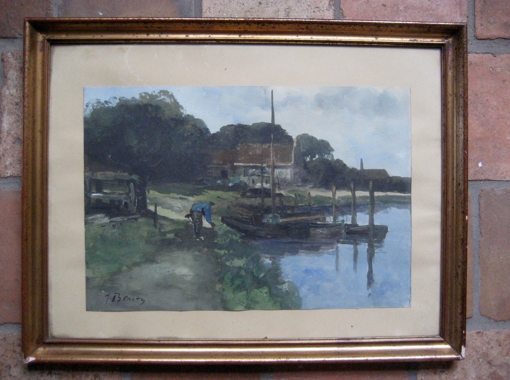 J.Brants gesigneerde antieke aquarel kopen? Bied vanaf 60!