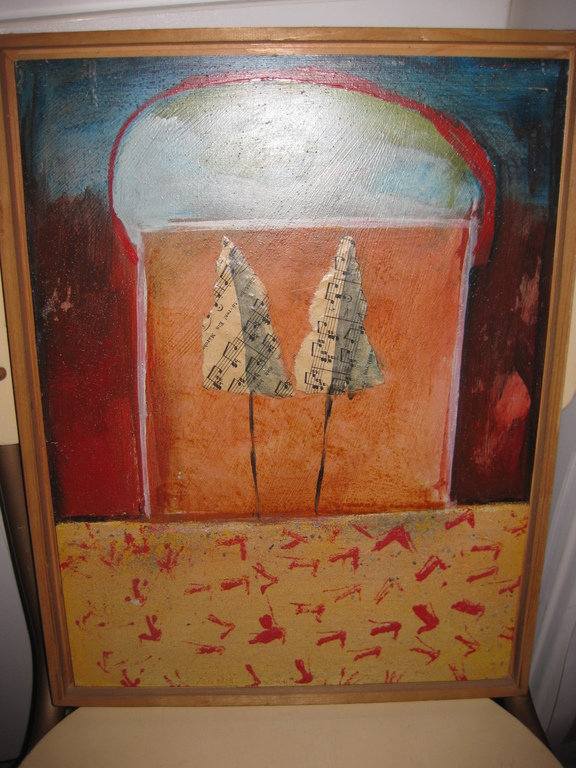 Collage op paneel 40x30 - Anna Verrijt Bussum - Mixed Media verkocht voor € 51!