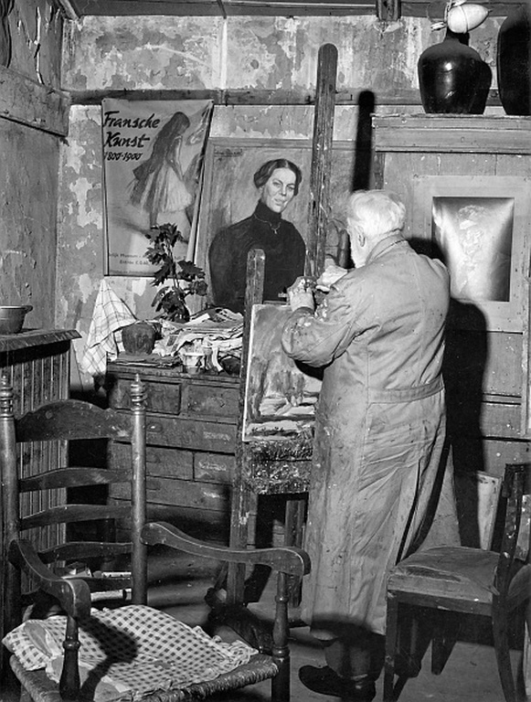 Piet van Wijngaerdt - krijttekeningen - Boerderijen verkocht voor € 180!