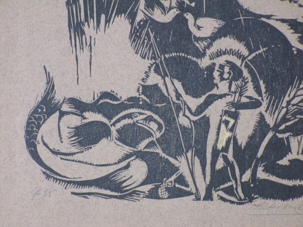 Pieter den Besten, Vredig paradijs, Vergulde houtsnede kopen? Bied vanaf 40!