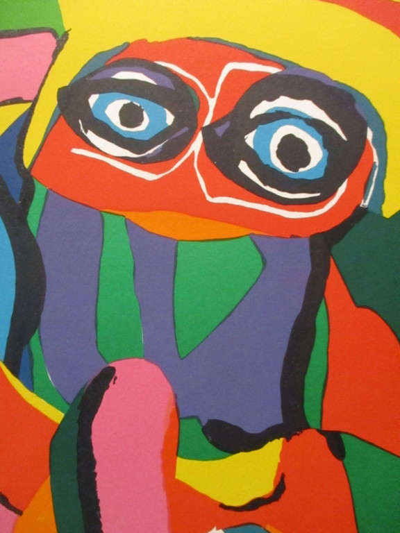 Karel Appel - Zeefdruk - E.A. - Compositie met Figuren -  kopen? Bied vanaf 300!